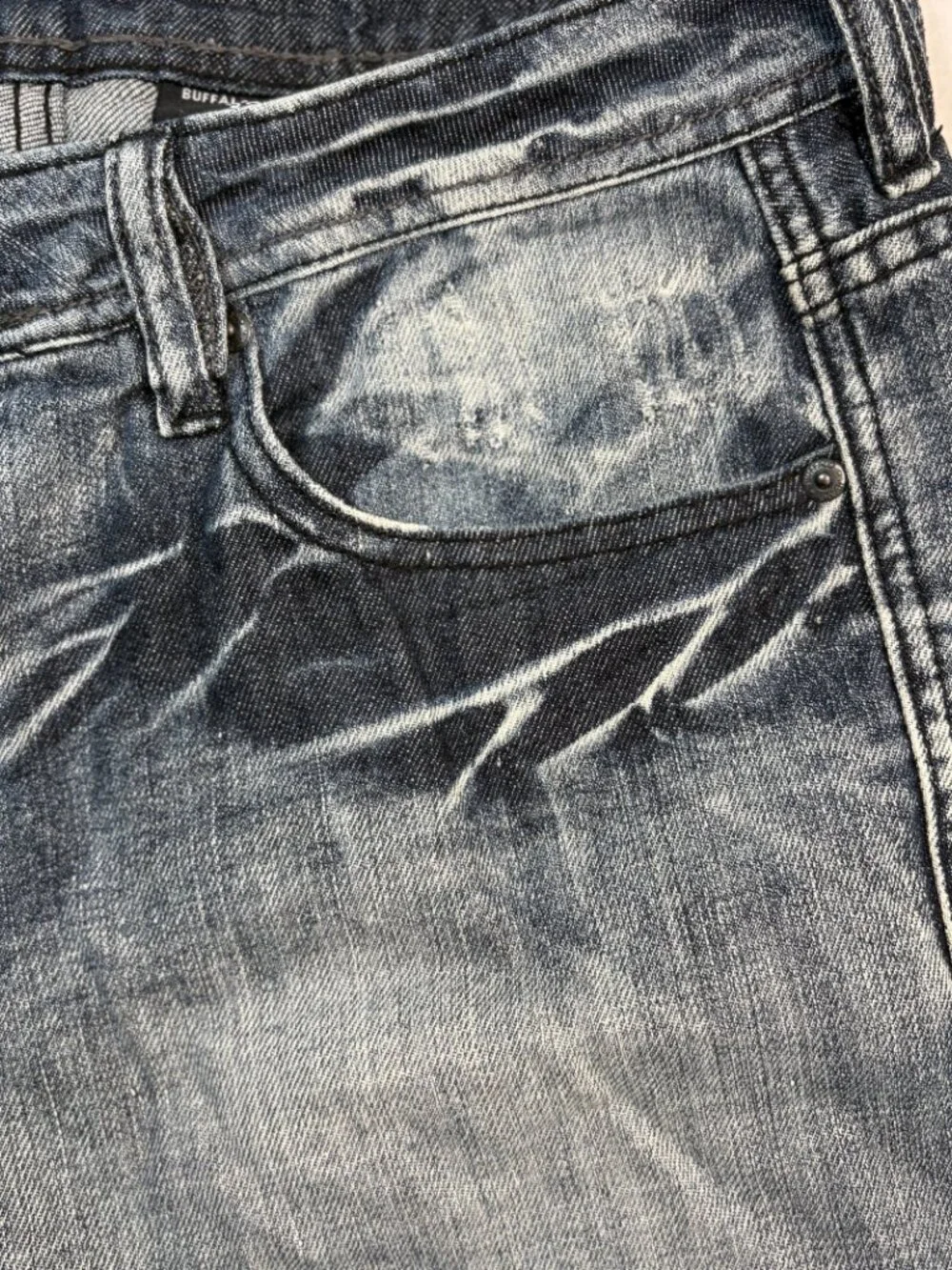 Buffalo David Bitton Acid Wash Distressed Jeans Bootcut Y2K Grunge Streetwear 33